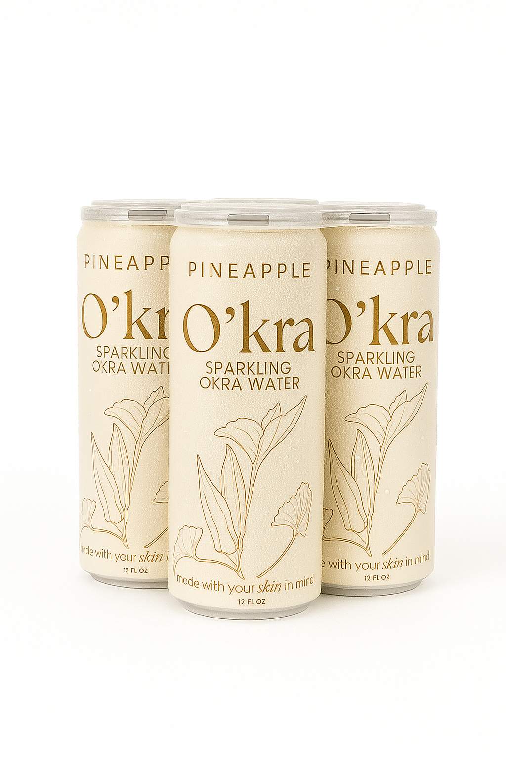 o’kra – sparkling okra water (pineapple) | hydration & skin health (pre-order)