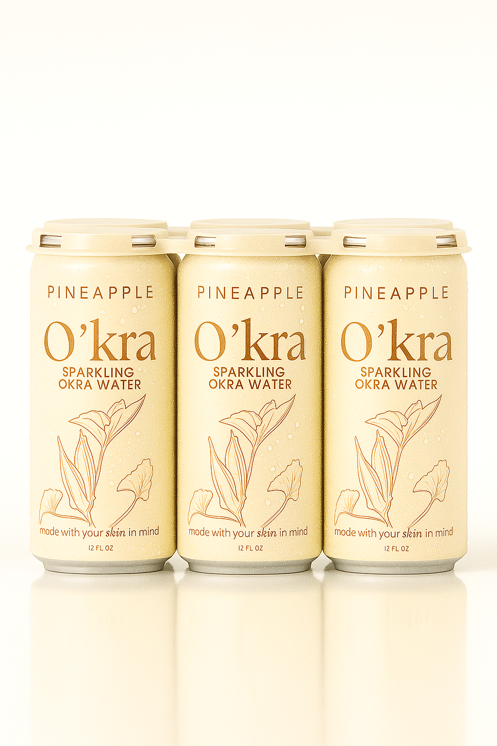 o’kra – sparkling okra water (pineapple) | hydration & skin health (pre-order)