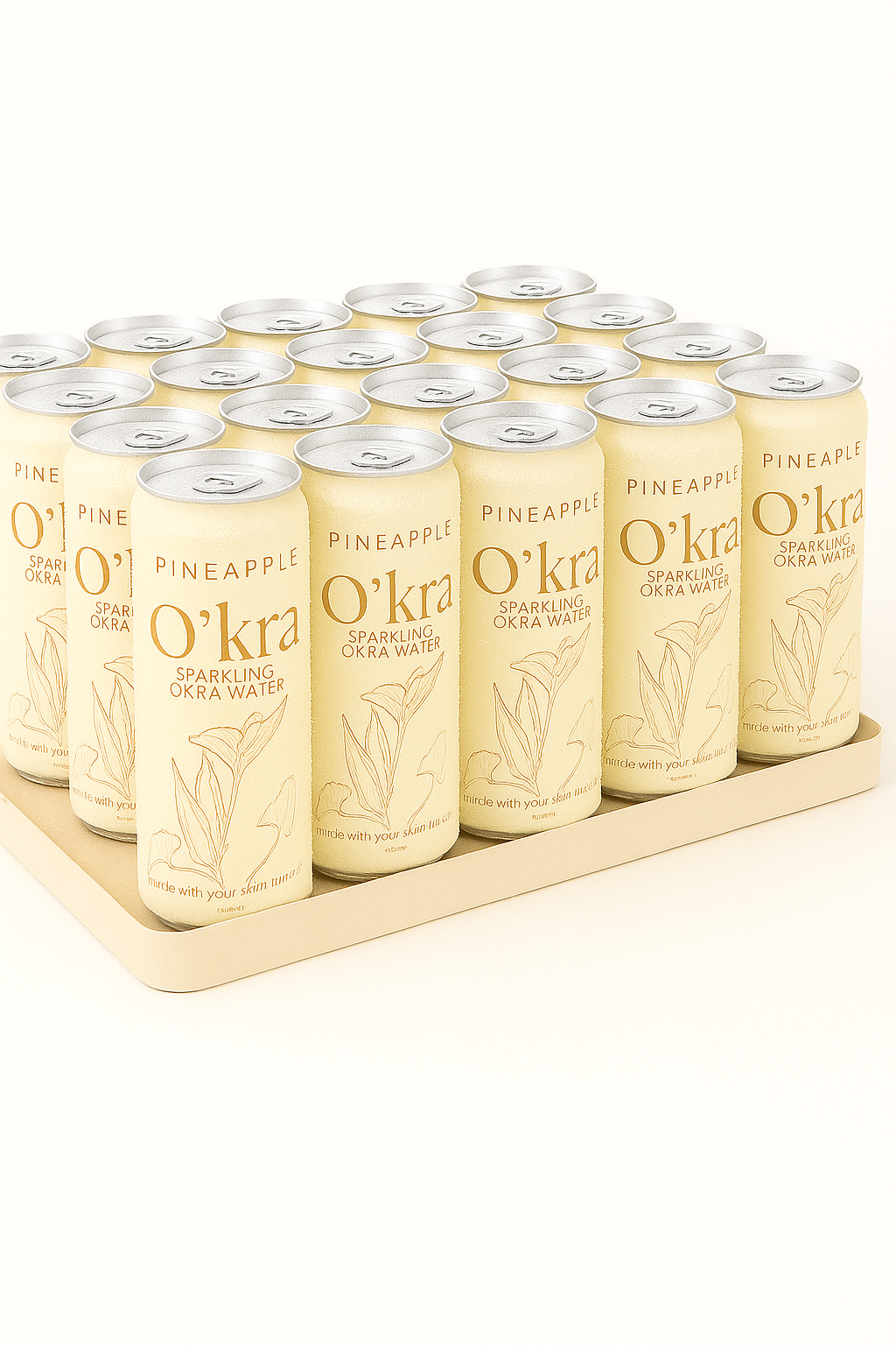 o’kra – sparkling okra water (pineapple) | hydration & skin health (pre-order)