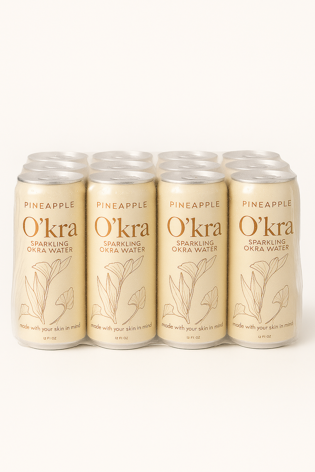 o’kra – sparkling okra water (pineapple) | hydration & skin health (pre-order)
