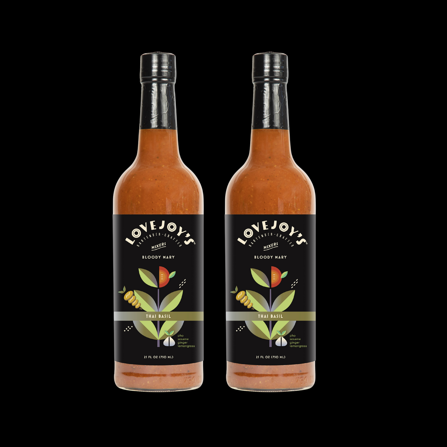 2-pack, thai basil bloody mary mix 25oz(750ml)