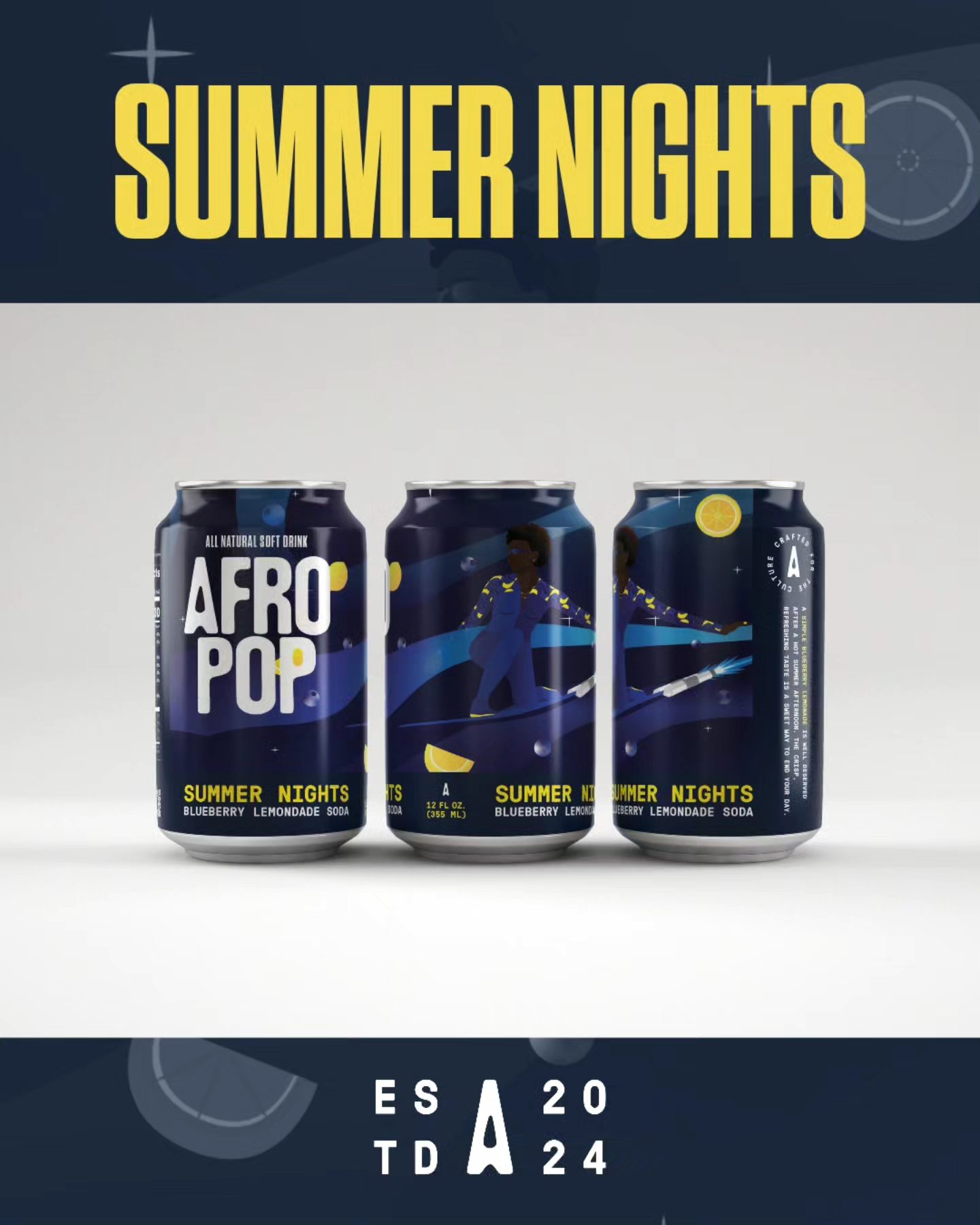 afropop all-natural soft drink collection – summer nights (12 pack, full sugar)