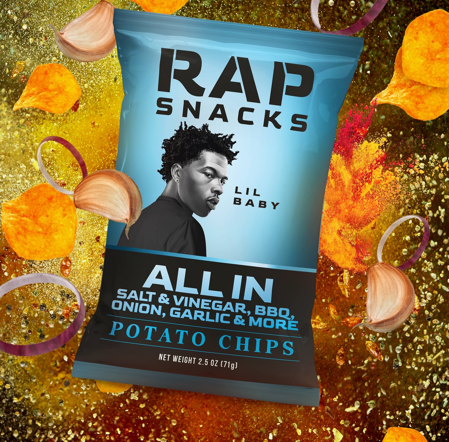 rap snacks lil baby | all in potato chips (10 bags)