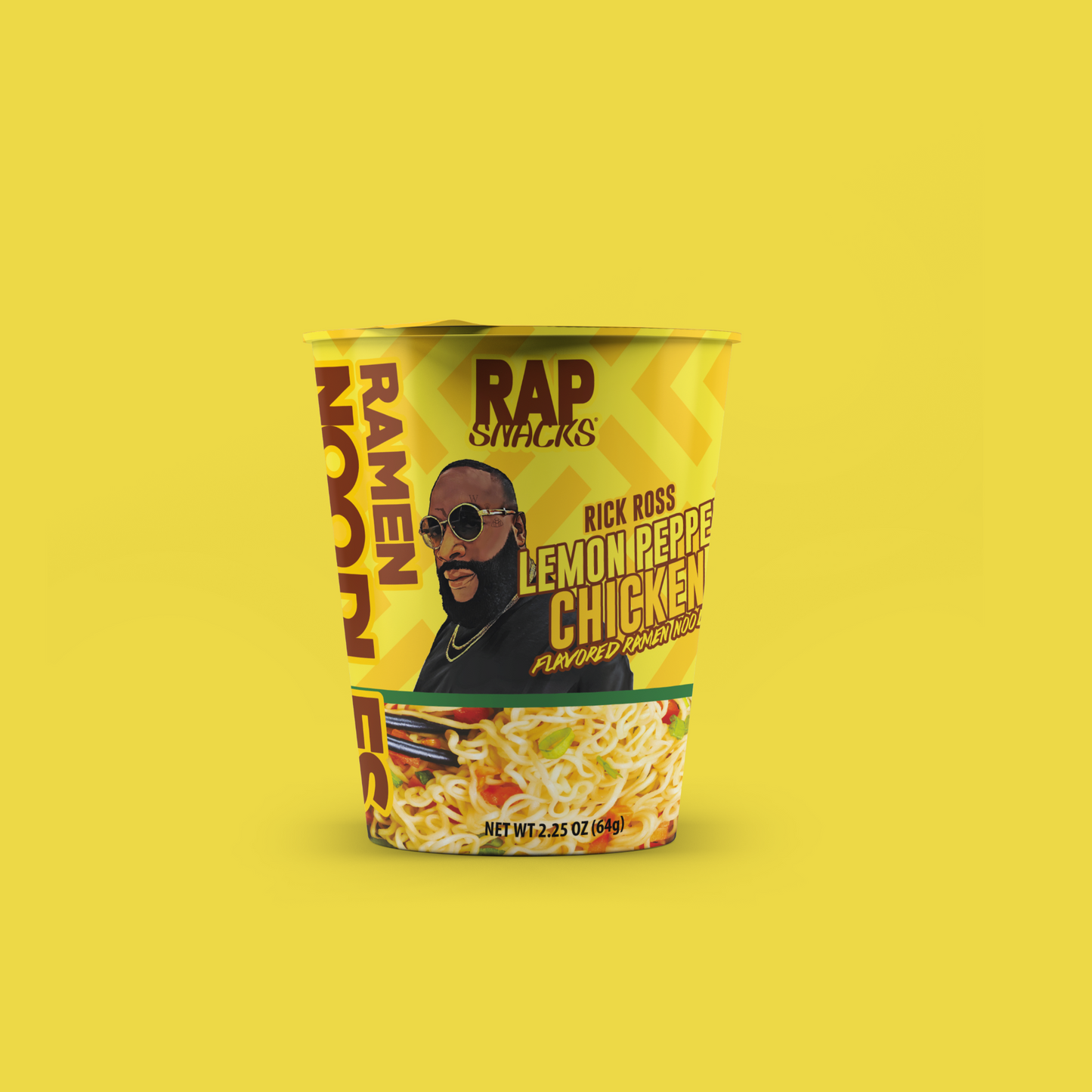rap snacks rick ross lemon pepper chicken flavor ramen noodles | (12) 2.25oz cups