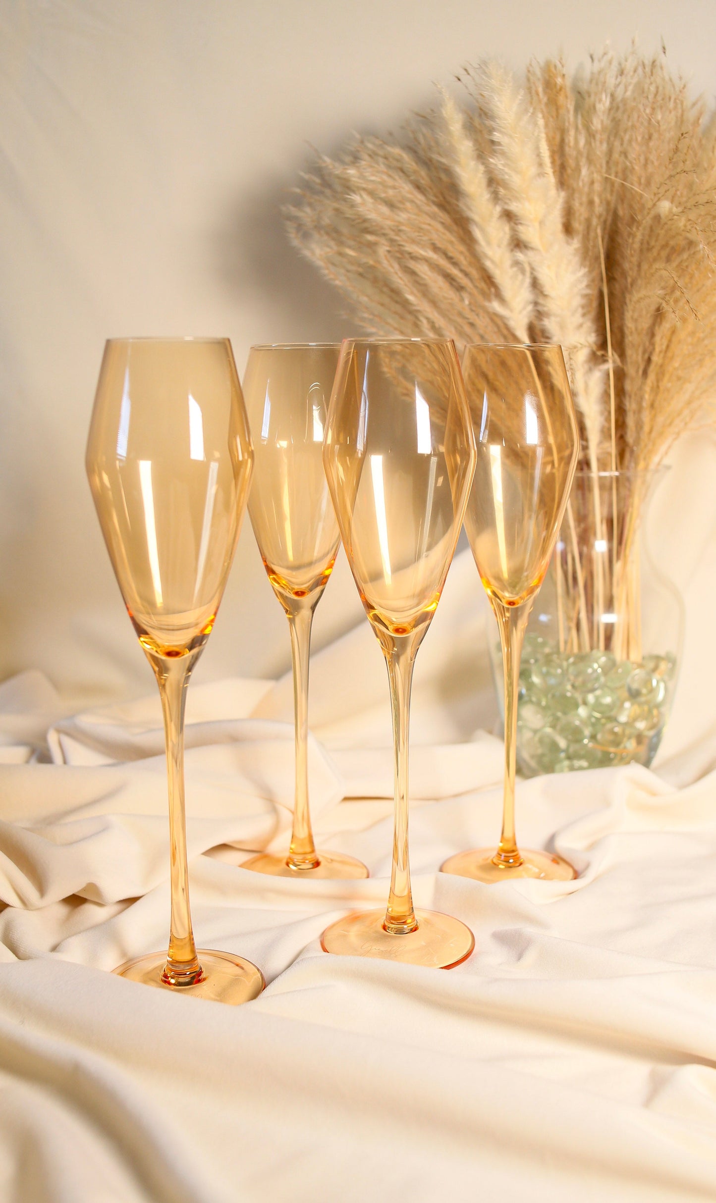 caramel blush- champagne tulips- set of 4