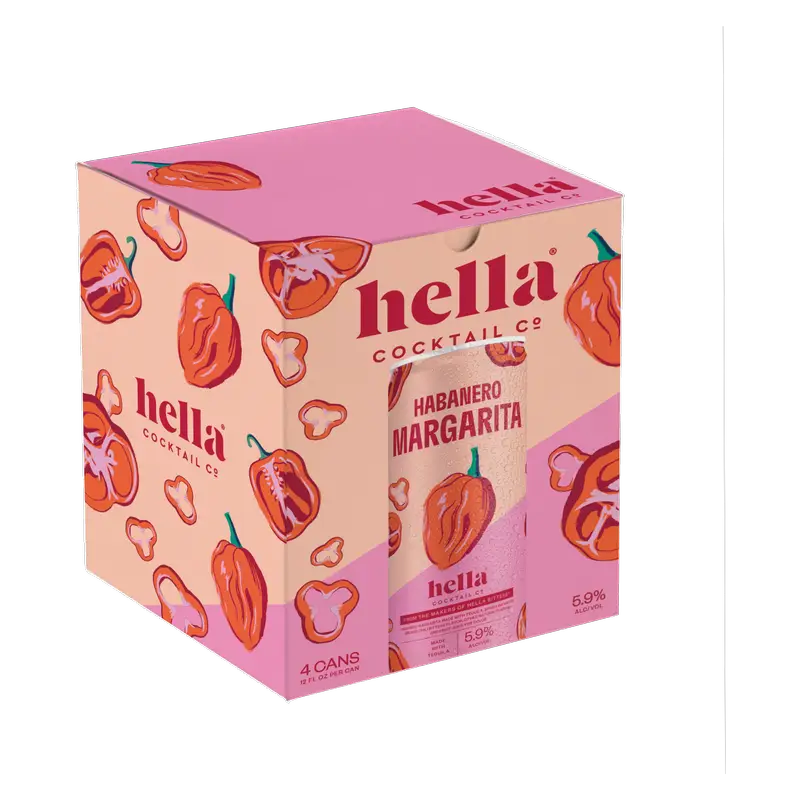 hella cocktail co. habanero margarita 4‑pack (12 oz)