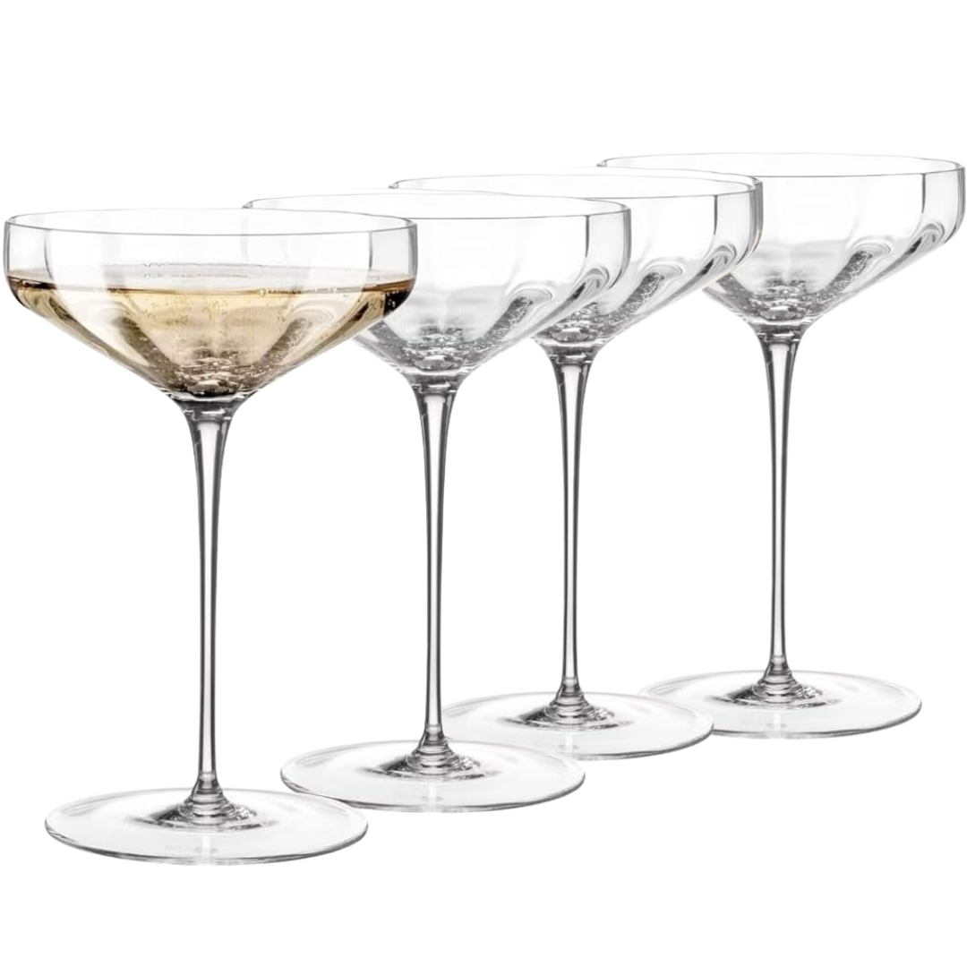 angled coupe glasses