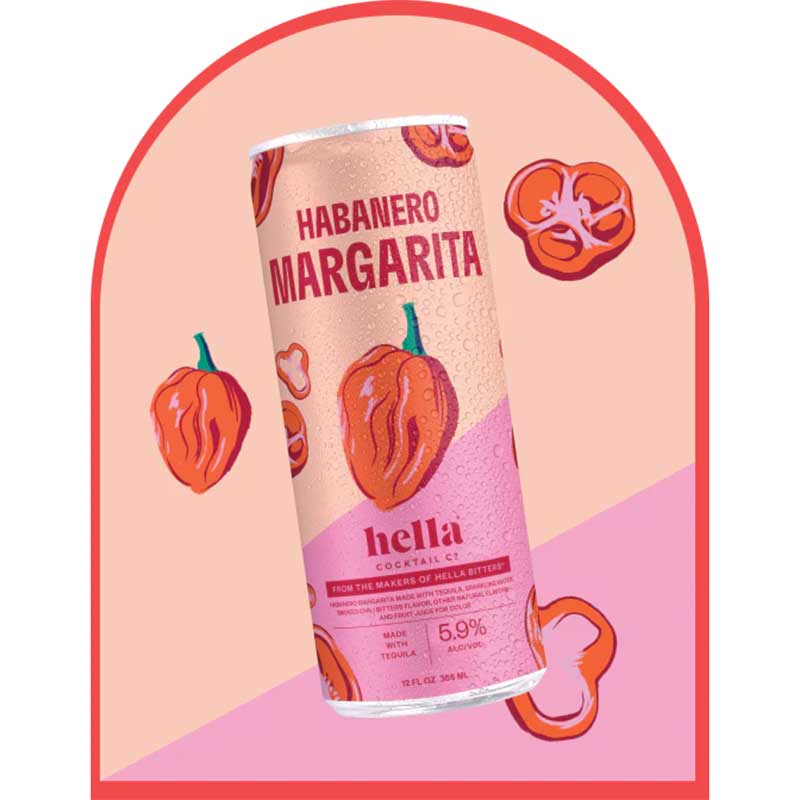 hella cocktail co. habanero margarita 4‑pack (12 oz)