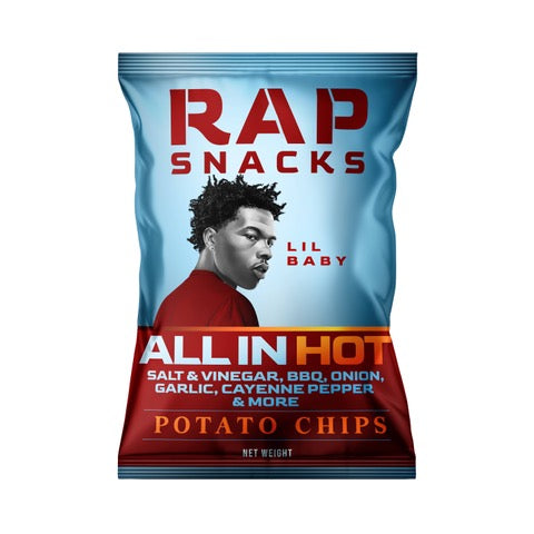 rap snacks lil baby | all in hot potato chips (10 bags)