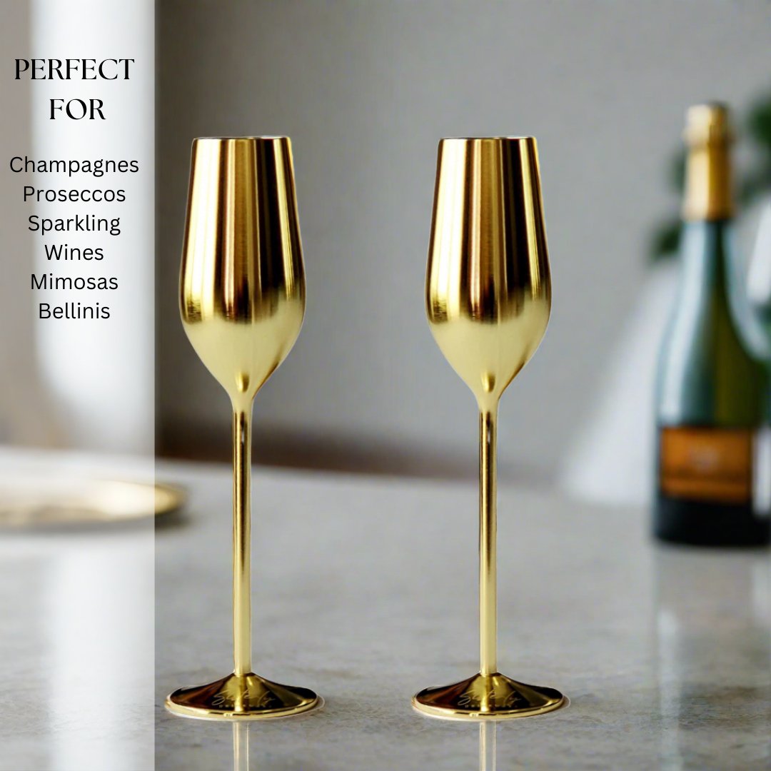 unbreakable champagne flutes (gold)