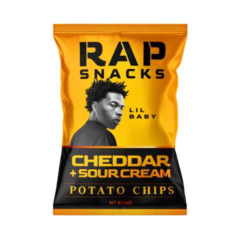 rap snacks lil baby cheddar + sour cream chips (2oz) (12 bags)
