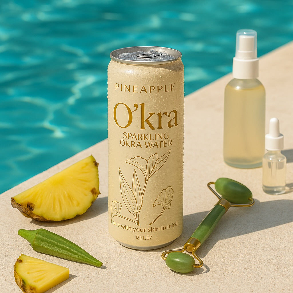 o’kra – sparkling okra water (pineapple) | hydration & skin health (pre-order)