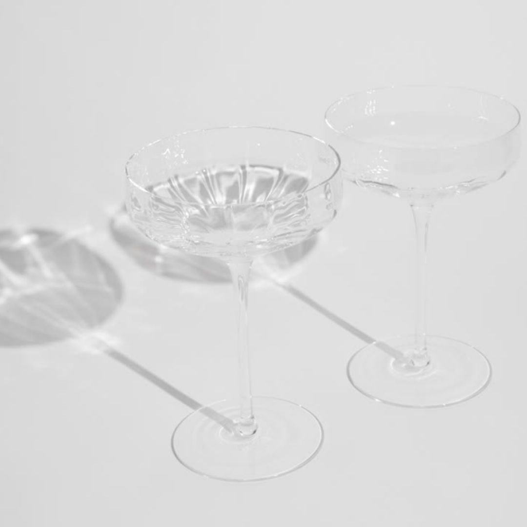 angled coupe glasses