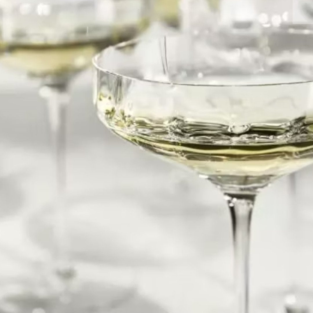 angled coupe glasses