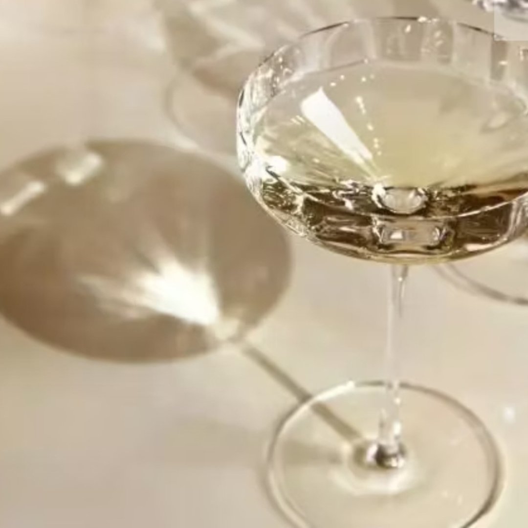 angled coupe glasses