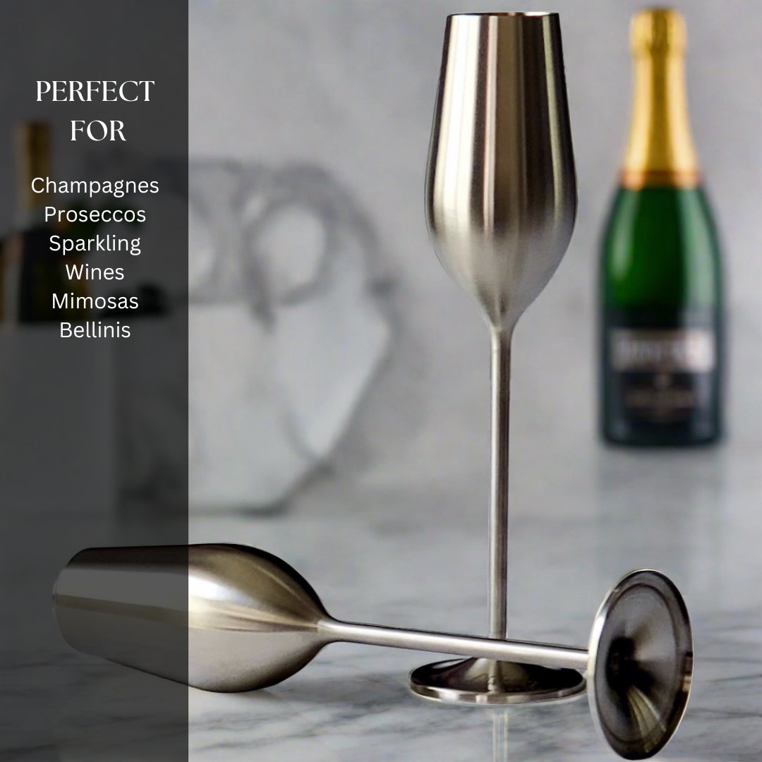 unbreakable champagne flutes (silver)