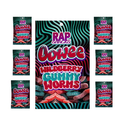 Rap Snacks Wildberry Gummy Candy Worms (6-Pack)