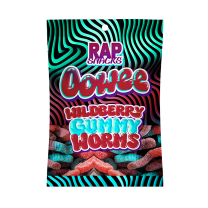 Rap Snacks Oowee Wildberry Candy Gummy Worms (5.3 oz) 12 Bags