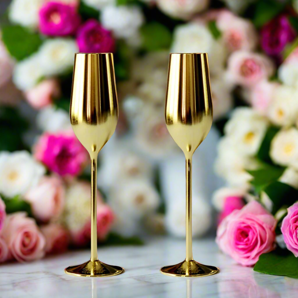 unbreakable champagne flutes (gold)