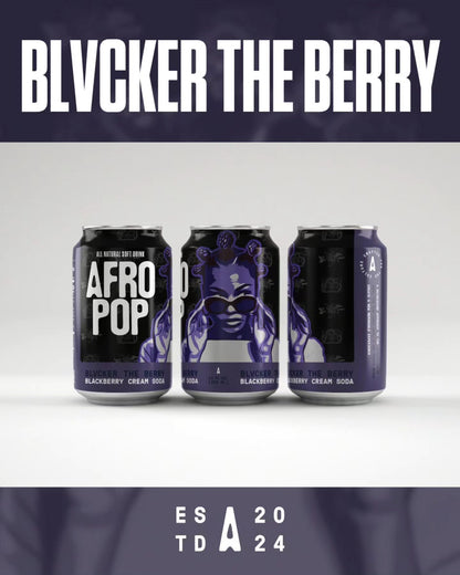 Afropop All-Natural Soft Drink – Blvcker the Berry (12 Pack, Full Sugar)