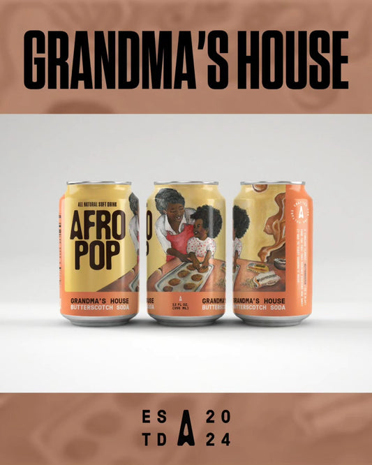 Afropop Grandma's House – All-Natural Butterscotch Cream Soda (12-Pack, Full Sugar)
