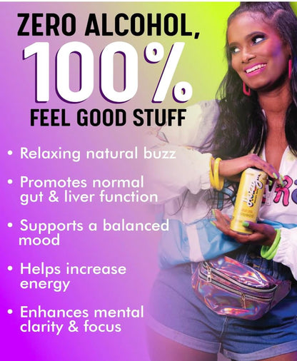 Huzzy Smart Sips Sweet Threesome Variety Pack | Zero-Proof Cocktails | 4-Pack