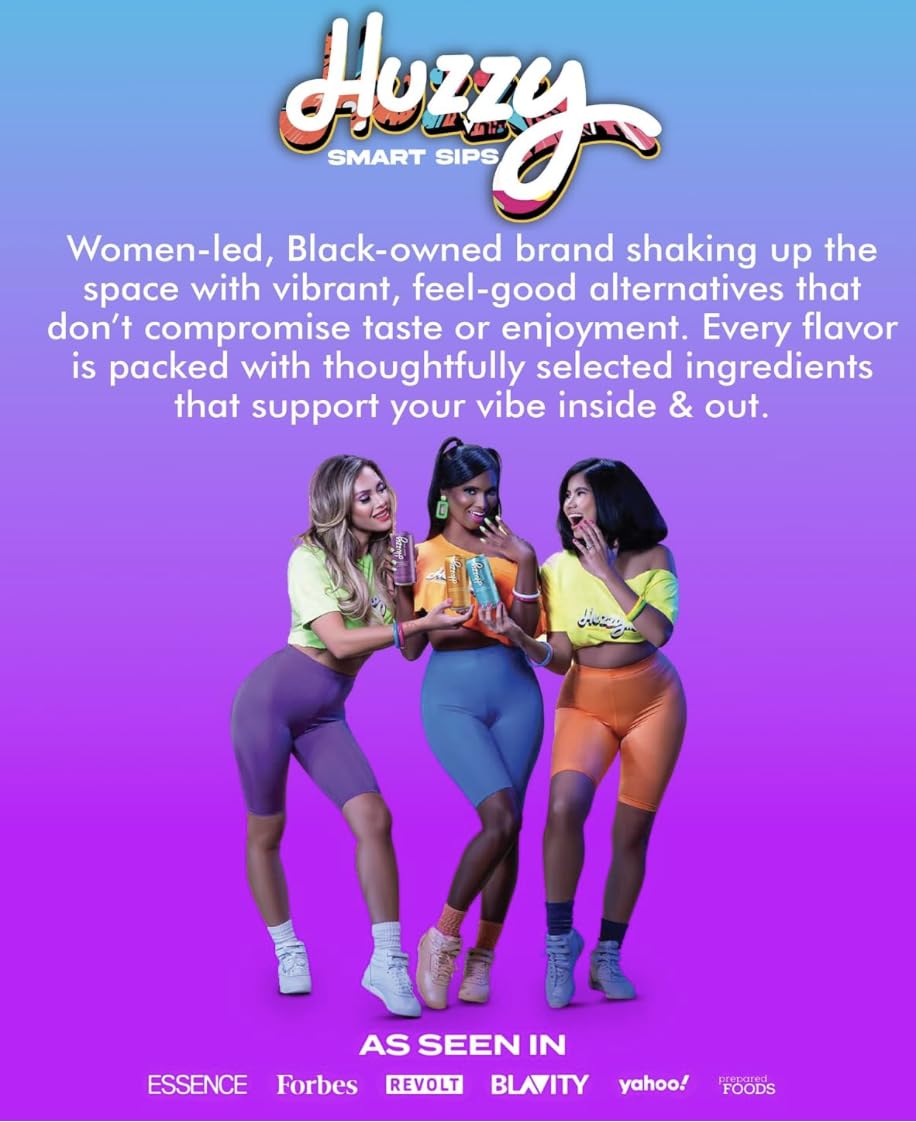 huzzy smart sips sweet threesome variety pack | zero-proof cocktails | 4-pack