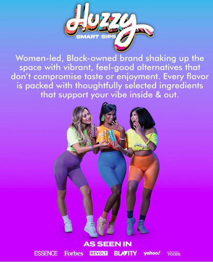 Huzzy Smart Sips Sweet Threesome Variety Pack | Zero-Proof Cocktails | 4-Pack