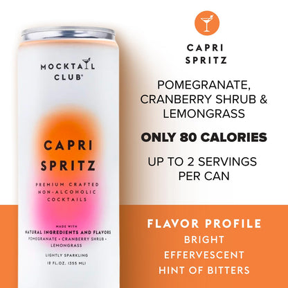 Mocktail Club Havana Twist Sparkling Non-Alcoholic Cocktail 12oz (4pk), 80 Cals, Gluten-Free, No Artificial Ingredients, Zero Proof – with Lime, Cucumber, Mint & Cardamom