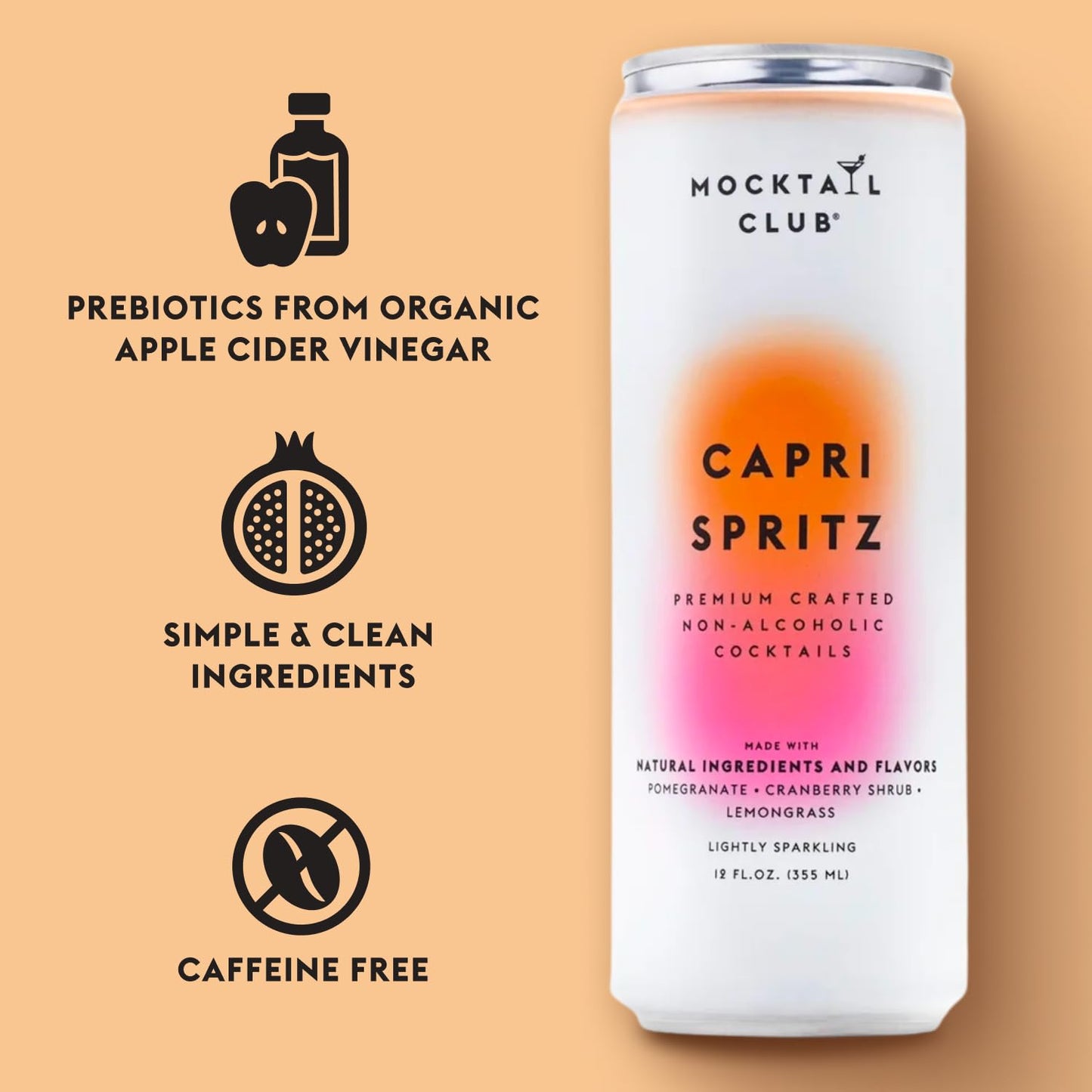 mocktail club havana twist sparkling non-alcoholic cocktail 12oz (4pk), 80 cals, gluten-free, no artificial ingredients, zero proof – with lime, cucumber, mint & cardamom