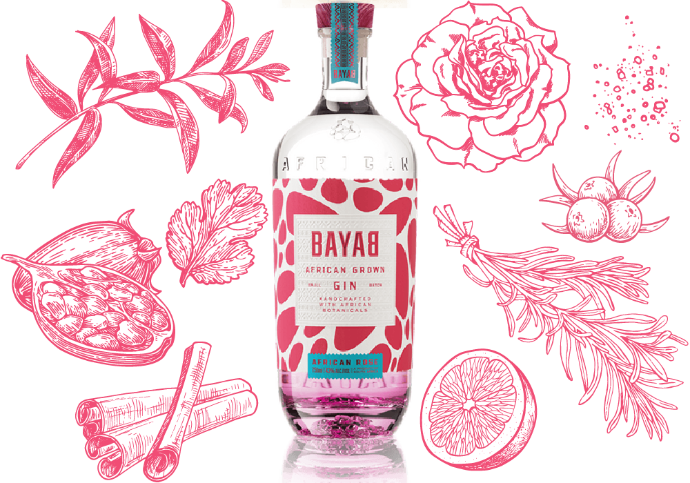 bayab african grown rose water gin