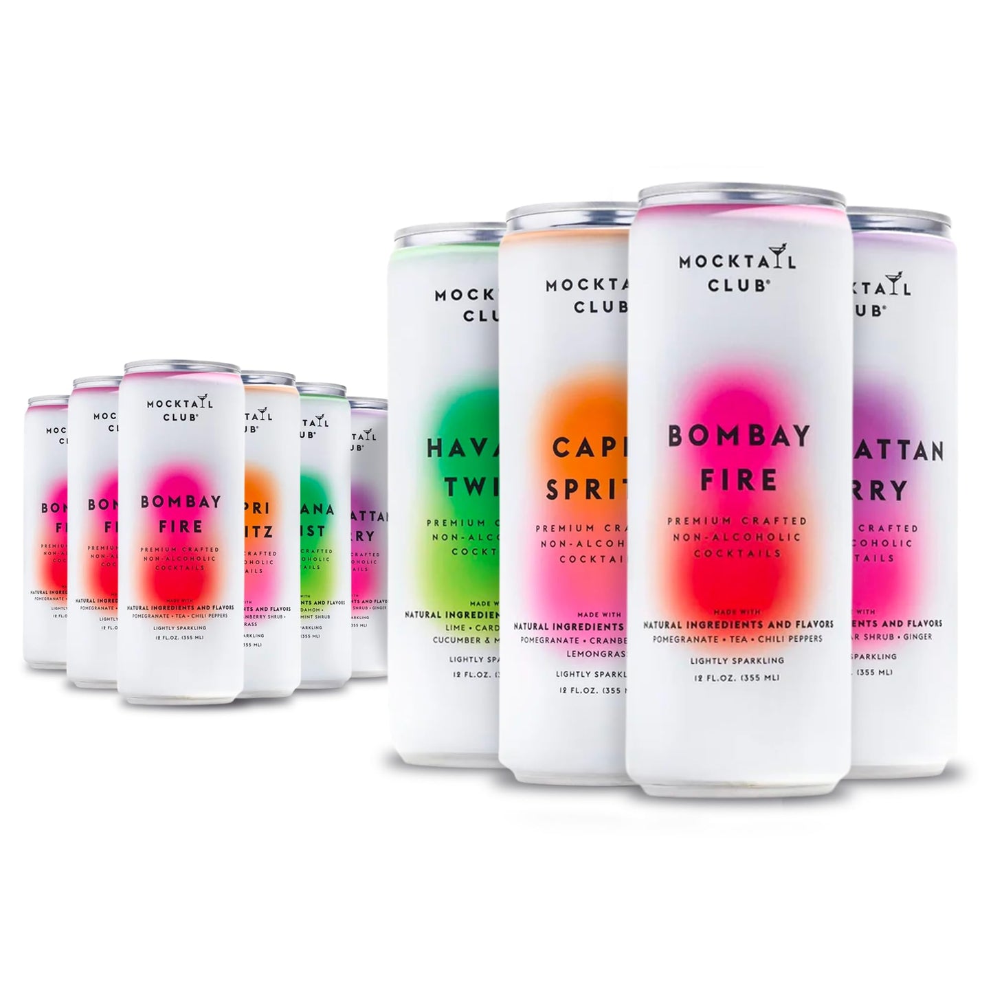 mocktail club havana twist sparkling non-alcoholic cocktail 12oz (4pk), 80 cals, gluten-free, no artificial ingredients, zero proof – with lime, cucumber, mint & cardamom