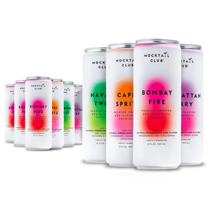Mocktail Club Havana Twist Sparkling Non-Alcoholic Cocktail 12oz (4pk), 80 Cals, Gluten-Free, No Artificial Ingredients, Zero Proof – with Lime, Cucumber, Mint & Cardamom