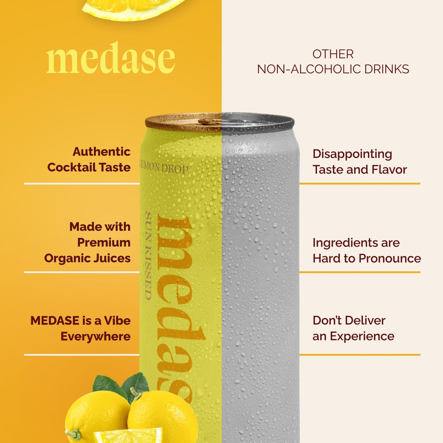 medase non-alcoholic craft cocktails variety (4-pack cans) – margarita, mojito, moscow mule, rum punch, old fashioned & lemon drop