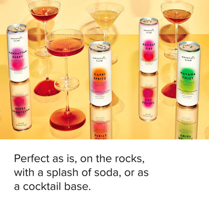 Mocktail Club Havana Twist Sparkling Non-Alcoholic Cocktail 12oz (4pk), 80 Cals, Gluten-Free, No Artificial Ingredients, Zero Proof – with Lime, Cucumber, Mint & Cardamom
