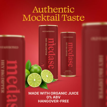 Medase Non-Alcoholic Craft Cocktails Variety (4-Pack Cans) – Margarita, Mojito, Moscow Mule, Rum Punch, Old Fashioned & Lemon Drop