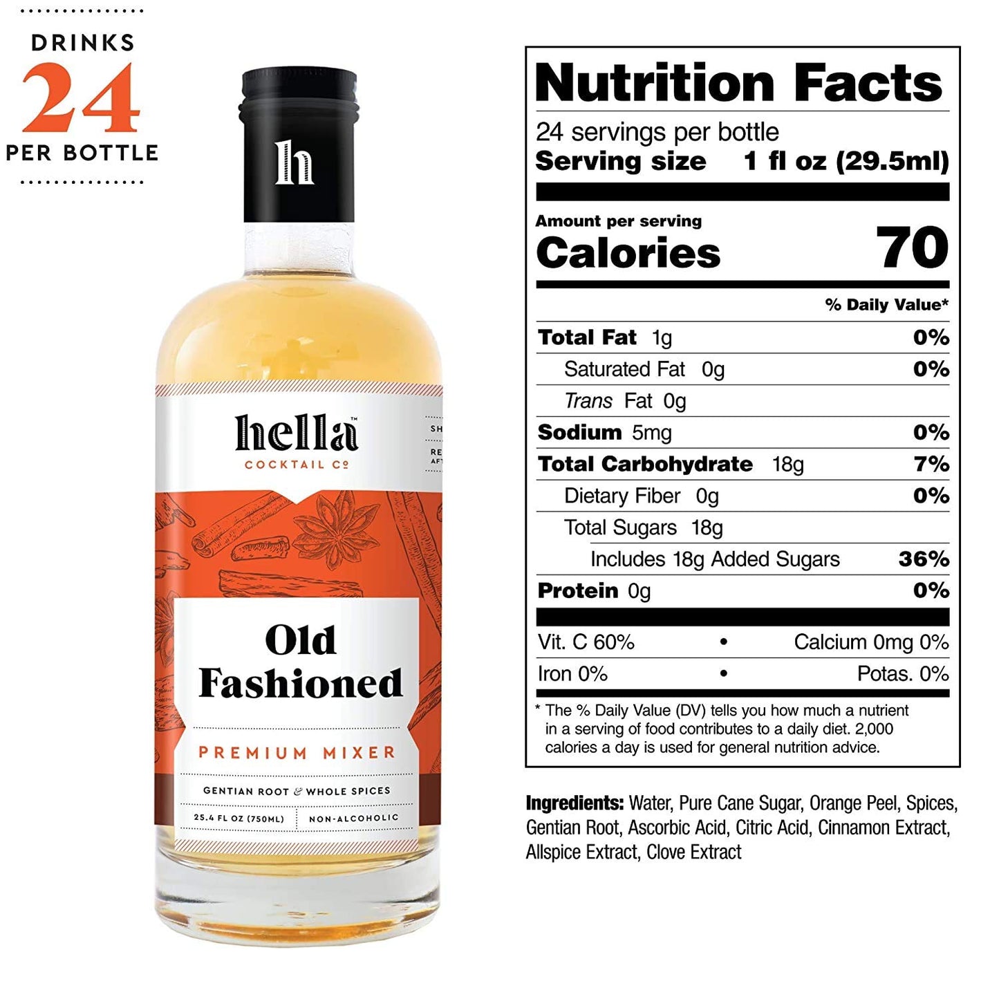 hella cocktail co.'s old fashioned premium mixer