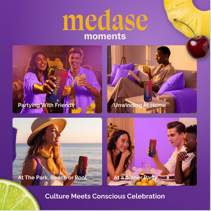 Medase Non-Alcoholic Craft Cocktails Variety (4-Pack Cans) – Margarita, Mojito, Moscow Mule, Rum Punch, Old Fashioned & Lemon Drop