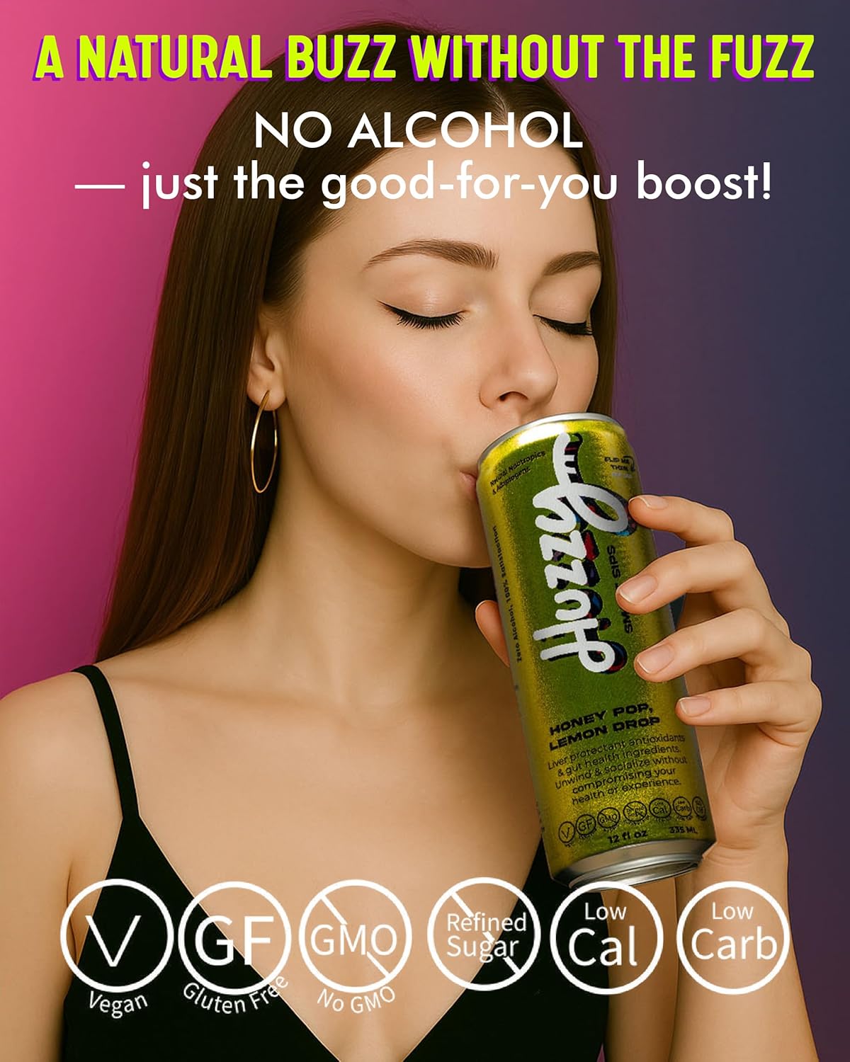 huzzy smart sips honey pop lemon drop