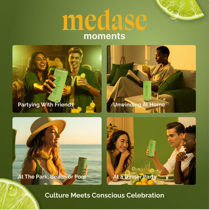 Medase Non-Alcoholic Craft Cocktails Variety (4-Pack Cans) – Margarita, Mojito, Moscow Mule, Rum Punch, Old Fashioned & Lemon Drop