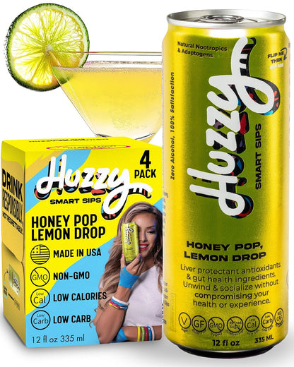 Huzzy Smart Sips Honey Pop Lemon Drop
