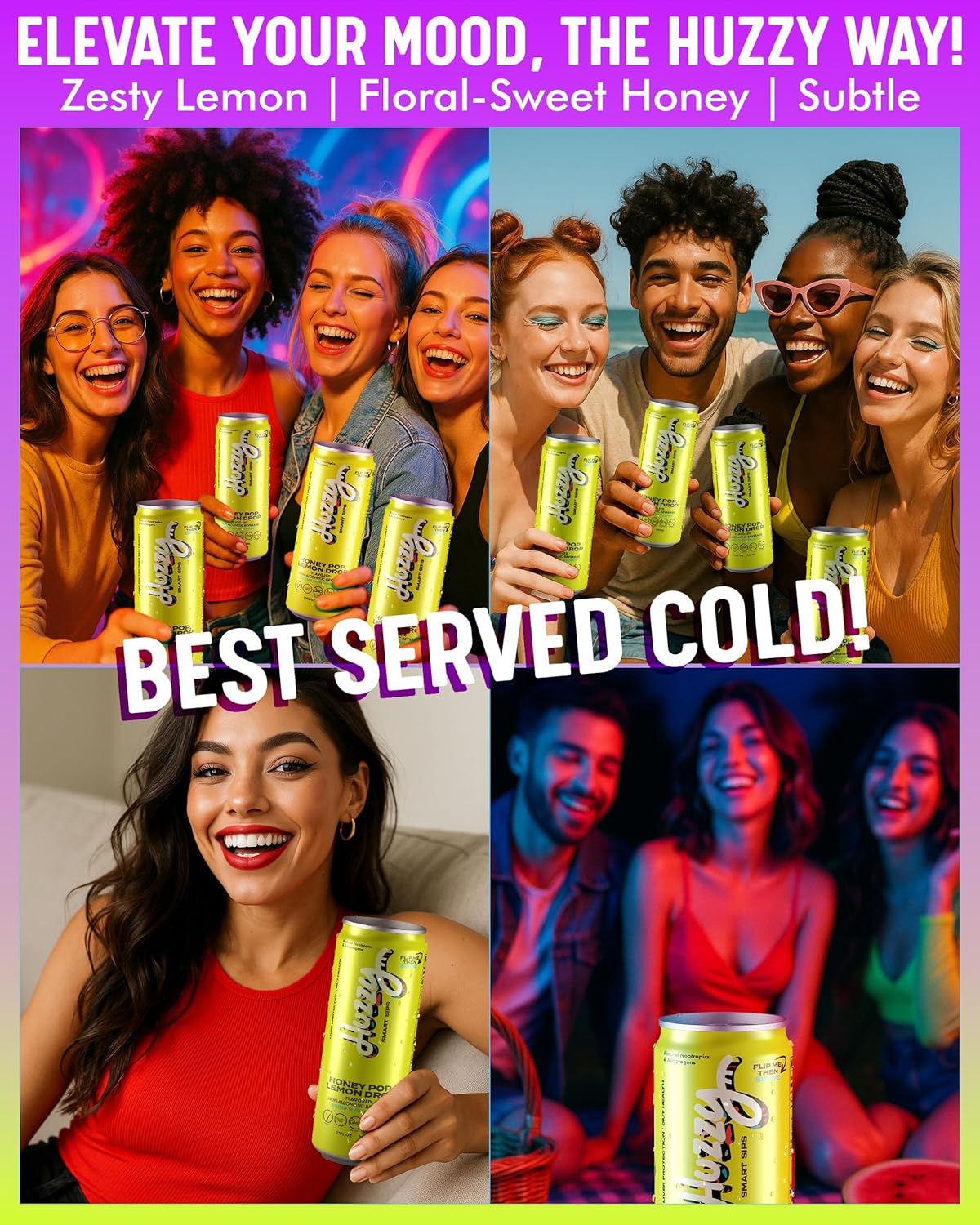 huzzy smart sips honey pop lemon drop