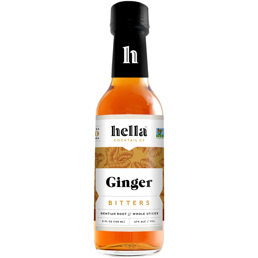 hella cocktail co. ginger bitters (5 fl oz) - craft cocktail bitters made with real ginger and whole spices