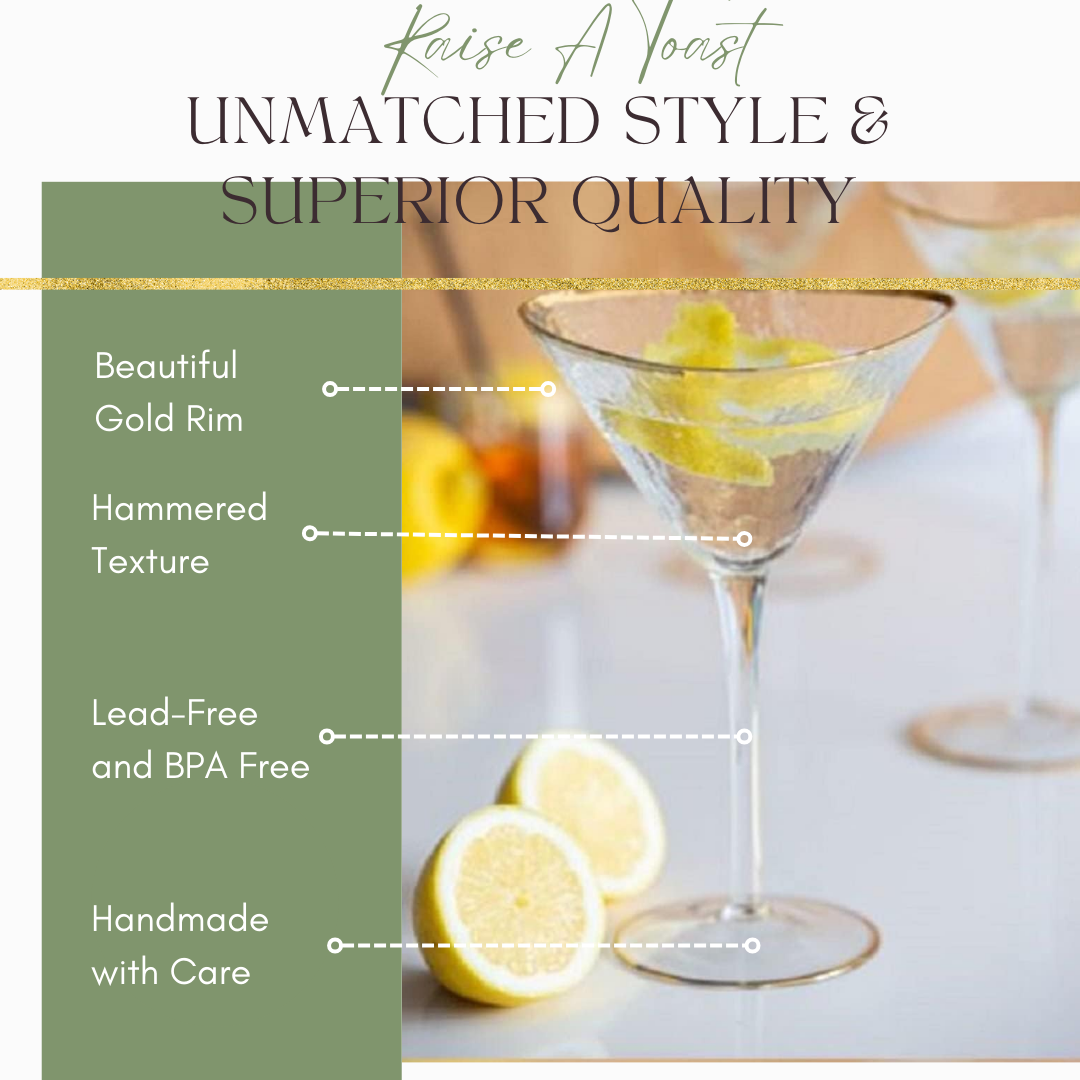 clear hammered cocktail glasses