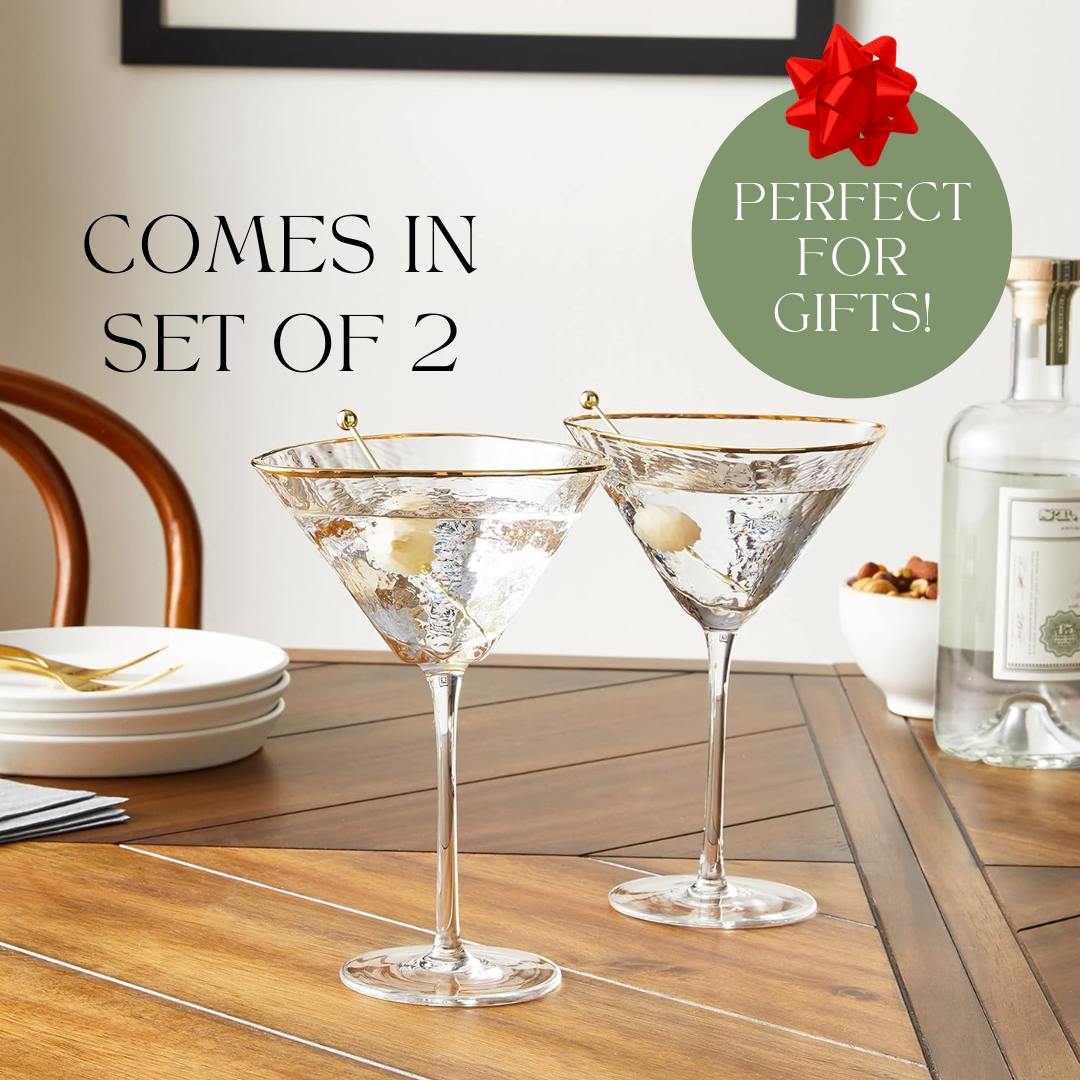 clear hammered cocktail glasses