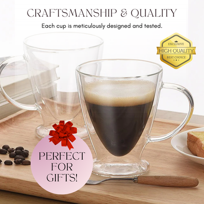 Clear Insulated Double Wall Glass Cup Set