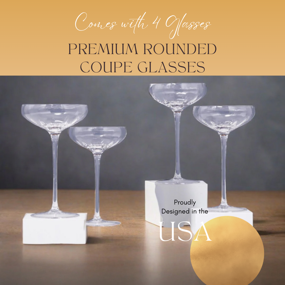 rounded coupe glasses