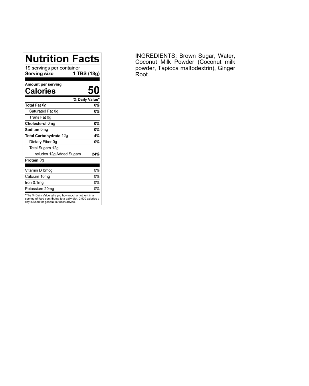 jamaican coconut drop flavored syrup