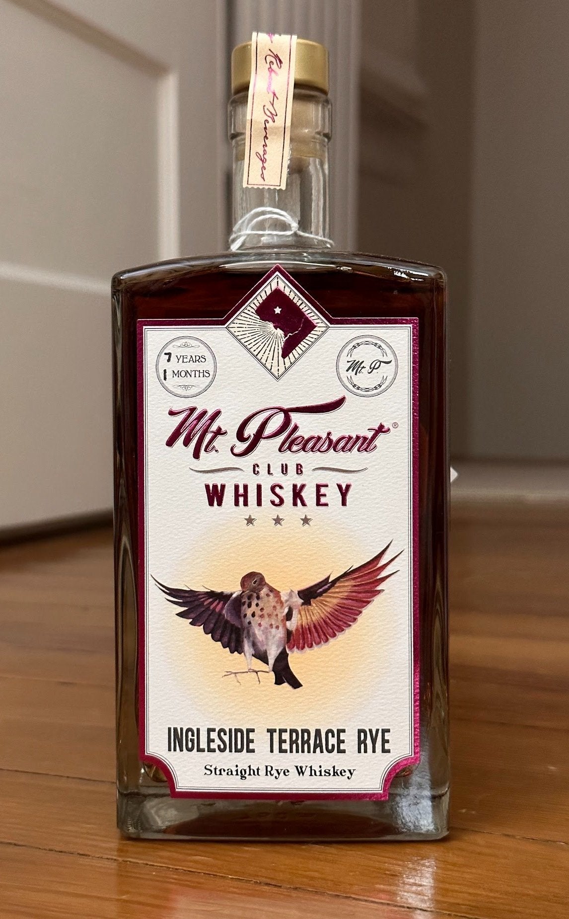 mt pleasant club whiskey "ingleside" rye blend