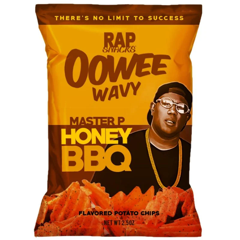 rap snacks master p | honey bbq oowee wavy potato chips (10 bags)